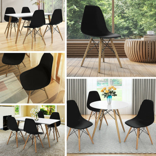 Costway Set of 2 Black Mid-Century Modern DSW Dining Side Chair