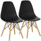 Costway Set of 2 Black Mid-Century Modern DSW Dining Side Chair