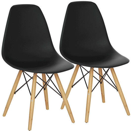 Costway Set of 2 Black Mid-Century Modern DSW Dining Side Chair