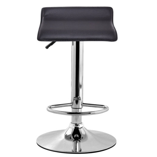 Costway Set of 2 Black Modern Leather Bar Stool Adjustable Swivel Dining Counter Chair