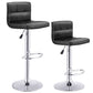 Costway Set of 2 Black PU Leather Pub Swivel Bar Stools