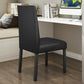 Costway Set of 2 Black PU Upholstered Parsons Dining Chair