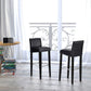 Costway Set of 2 Black Padded Seat Bar Stool Chair with Solid Wood Legs