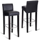 Costway Set of 2 Black Padded Seat Bar Stool Chair with Solid Wood Legs