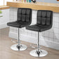 Costway Set of 2 Black Square Swivel Adjustable PU Leather Bar Stools with Back and Footrest