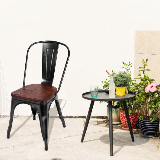 Costway Set of 2 Black Tolix Style Dining Stackable Chair