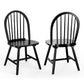 Costway Set of 2 Black Vintage Windsor Wood Chair with Spindle Back for Dining Room