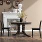 Costway Set of 2 Black Wood Dining Chairs with Solid Rubber Wood Legs