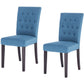 Costway Set of 2 Blue Fabric Armless Dining Chairs