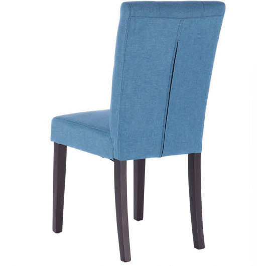 Costway Set of 2 Blue Fabric Armless Dining Chairs