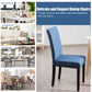 Costway Set of 2 Blue Fabric Upholstered Dining Chairs with Nailhead