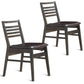 Costway Set of 2 Brown Armless PU Leather Dining Side Chairs