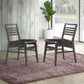 Costway Set of 2 Brown Armless PU Leather Dining Side Chairs