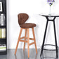 Costway Set of 2 Brown Bar Stools Pub Chair Fabric