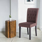 Costway Set of 2 Brown Fabric Armless Dining Chairs