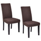 Costway Set of 2 Brown Fabric Upholstered Armless Dining Chairs