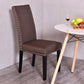 Costway Set of 2 Brown Fabric Upholstered Armless Dining Chairs