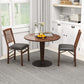 Costway Set of 2 Brown Folding Chairs with Padded Seat and Rubber Wood Frame