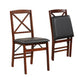 Costway Set of 2 Brown Folding Dining Chairs with 400 LBS Capacity