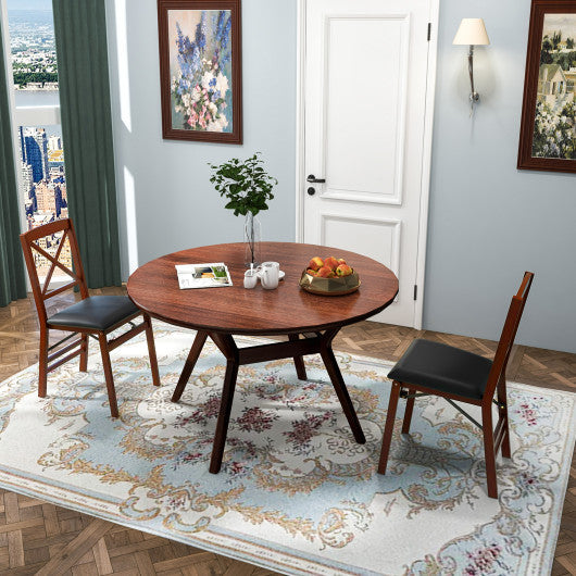 Costway Set of 2 Brown Folding Dining Chairs with 400 LBS Capacity