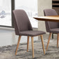 Costway Set of 2 Brown Leisure Accent Armless Upholstered Dining Chairs