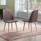 Costway Set of 2 Brown Leisure Accent Armless Upholstered Dining Chairs