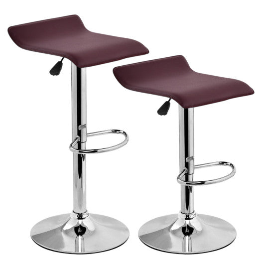 Costway Set of 2 Brown Modern Bar Stools Dinning Counter Chairs