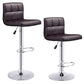 Costway Set of 2 Brown PU Leather Swivel Bar Stools Pub Chairs