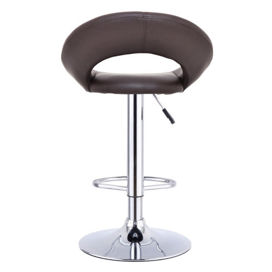 Costway Set of 2 Coffee Adjustable Swivel PU Bar Stools