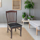 Costway Set of 2 Coffee Armless Slat Back PU Leather Dining Chairs