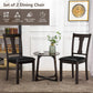 Costway Set of 2 Coffee Dining Room Chair with Rubber Wood Frame and Upholstered Padded Seat