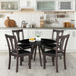 Costway Set of 2 Coffee Dining Room Chair with Rubber Wood Frame and Upholstered Padded Seat