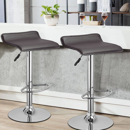 Costway Set of 2 Coffee Swivel Bar Stools Backless Dining Chair