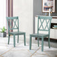 Costway Set of 2 Cross Back Rubber Wood Dining Chairs