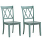 Costway Set of 2 Cross Back Rubber Wood Dining Chairs