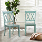 Costway Set of 2 Cross Back Rubber Wood Dining Chairs