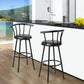 Costway Set of 2 Crown Back Swivel Seat Metal Frame Bar Stools