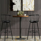 Costway Set of 2 Crown Back Swivel Seat Metal Frame Bar Stools