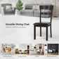 Costway Set of 2 Dining Chairs With Rubber Wood Frame and Upholstered Faux Leather Seat
