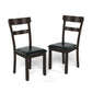 Costway Set of 2 Dining Chairs With Rubber Wood Frame and Upholstered Faux Leather Seat