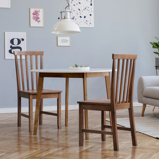 Costway Set of 2 Dining Chairs with Solid Wooden Legs