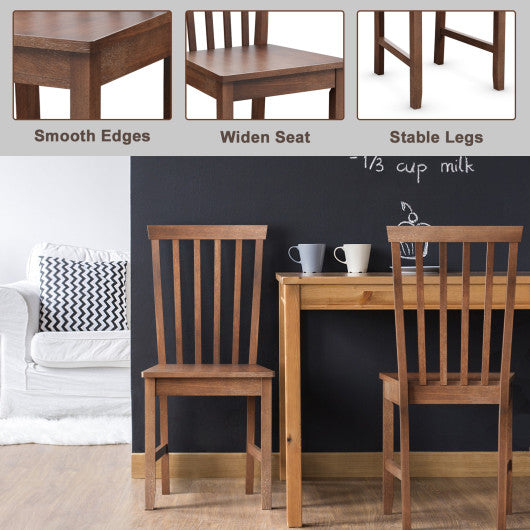 Costway Set of 2 Dining Chairs with Solid Wooden Legs