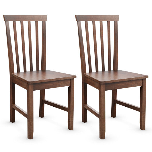 Costway Set of 2 Dining Chairs with Solid Wooden Legs