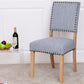Costway Set of 2 Fabric Dining Chairs with Rubber Wooden Legs