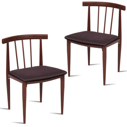 Costway Set of 2 Fabric Upholstered Dining Chairs