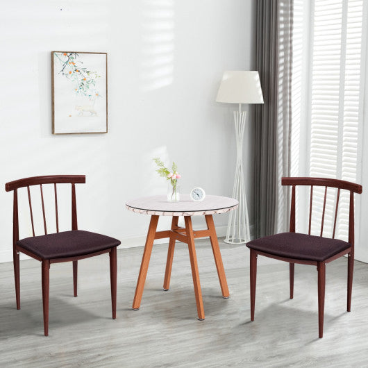 Costway Set of 2 Fabric Upholstered Dining Chairs