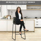 Costway Set of 2 Gray Bar Stool Faux Suede Upholstered Chairs