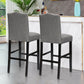 Costway Set of 2 Gray Counter Height Dining Side Barstools with Thick Cushion