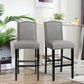 Costway Set of 2 Gray Counter Height Dining Side Barstools with Thick Cushion