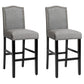 Costway Set of 2 Gray Counter Height Dining Side Barstools with Thick Cushion